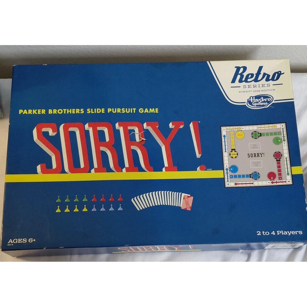 Sorry! Retro Series 1958 Edition Hasbro Parker Brothers Board Game Complete